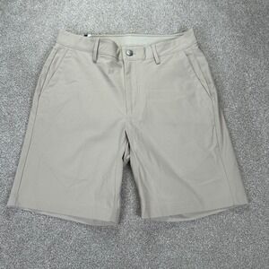 Rhoback Mens Performance Golf Shorts Khaki Tan Stretch Size 30